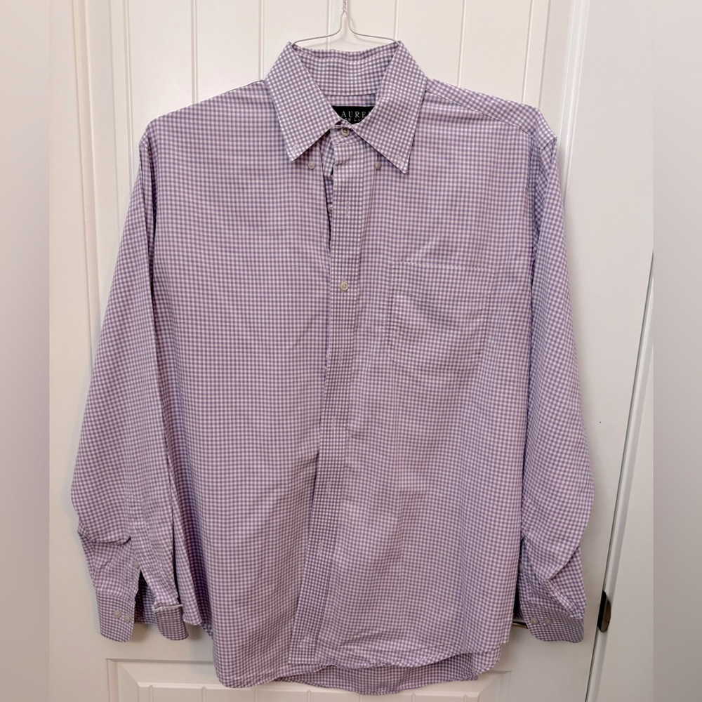 Purple Checkered Men's Shirt polo Ralph Lauren16.5 34/35
